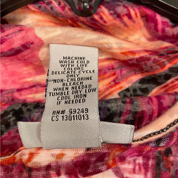 Catherines Womens Shirt 3X 26/28W Floral Print Sleeveless Round Neck Tiered - Picture 5 of 5